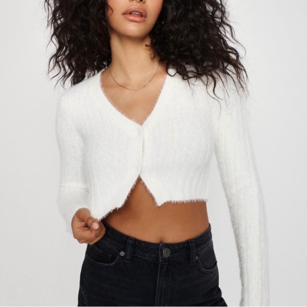 Garage Chandail fuzzy crop Cardigan
